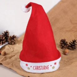 Weihnachtsmütze mit Namensaufdruck und Sternchen