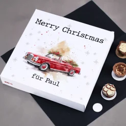 Weihnachts-Pralinés von Lindt mit Ihrem Text & Santa's Fuhrpark