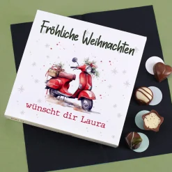 Weihnachts-Pralinés von Lindt mit Ihrem Text & Santa's Fuhrpark