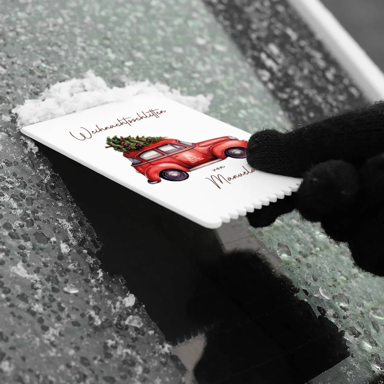 Weihnachtsschlitten - Eiskratzer mit Personalisierung