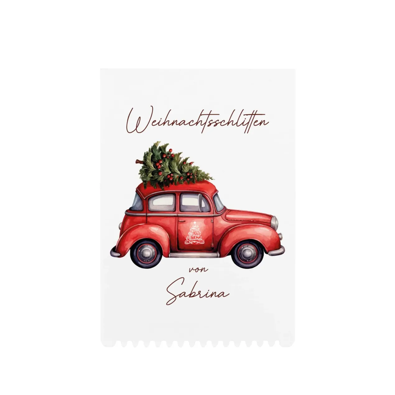 Weihnachtsschlitten - Eiskratzer mit Personalisierung