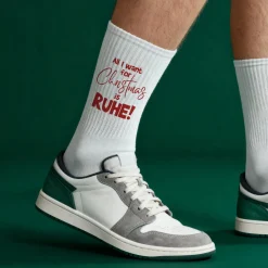 Weihnachtssocken 'All I want for Christmas is RUHE!' | Lustige Tennissocken als Weihnachtsgeschenk