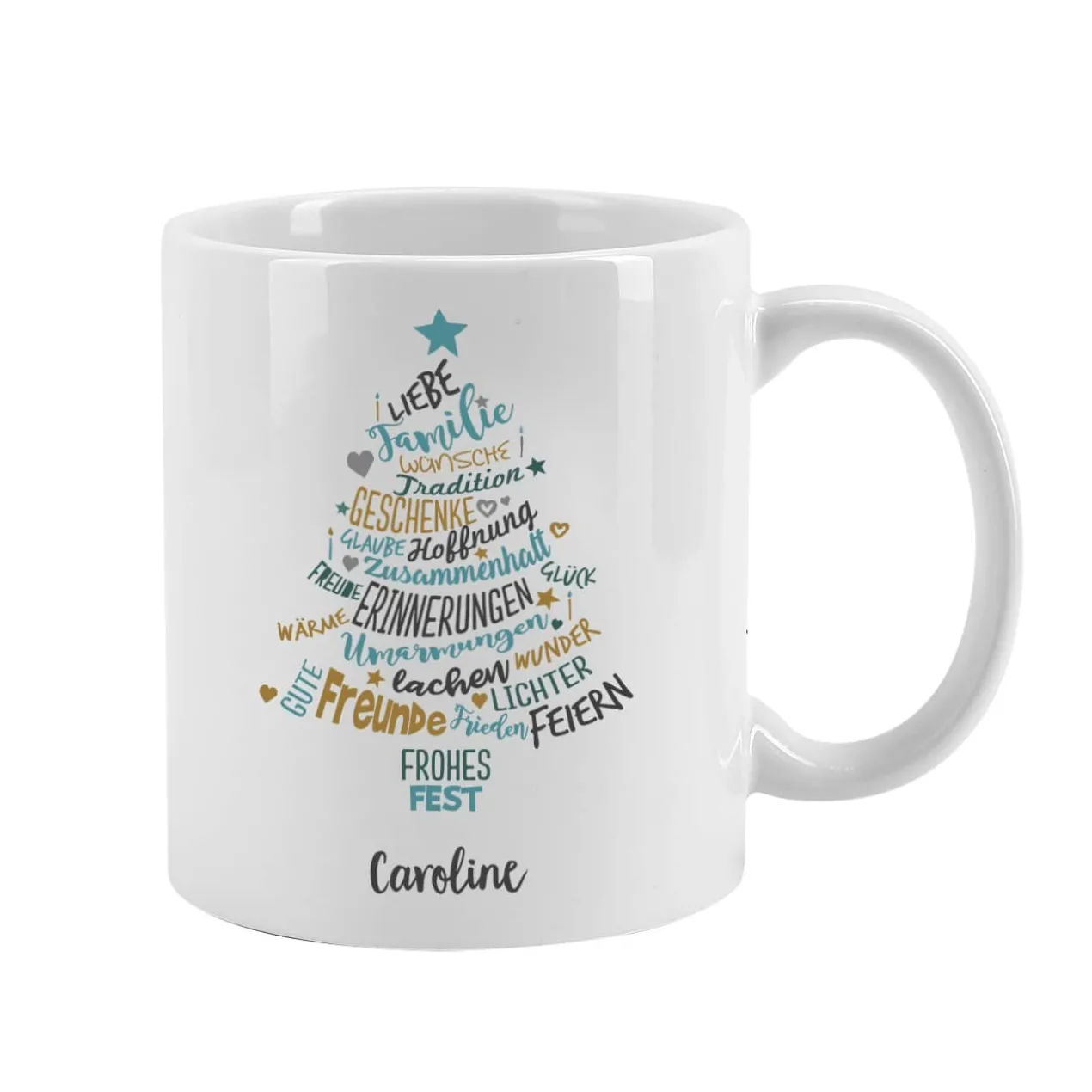 Weihnachtstasse mit Wunschtext