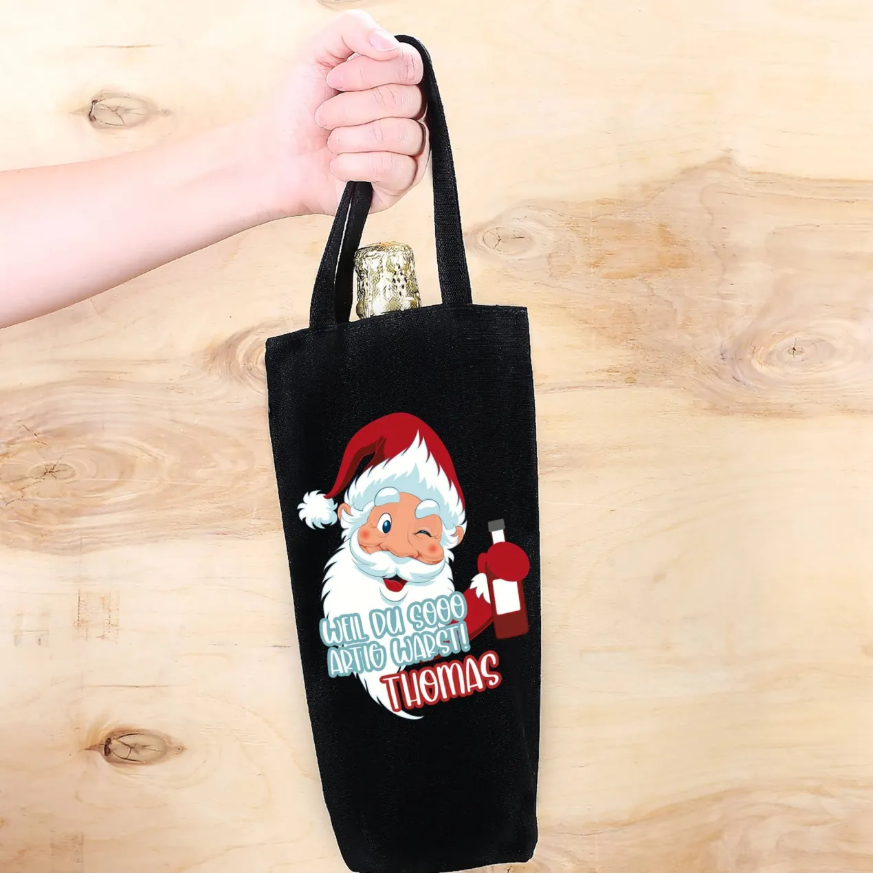 Weil du sooo artig warst! - Flaschentasche zu Weihnachten