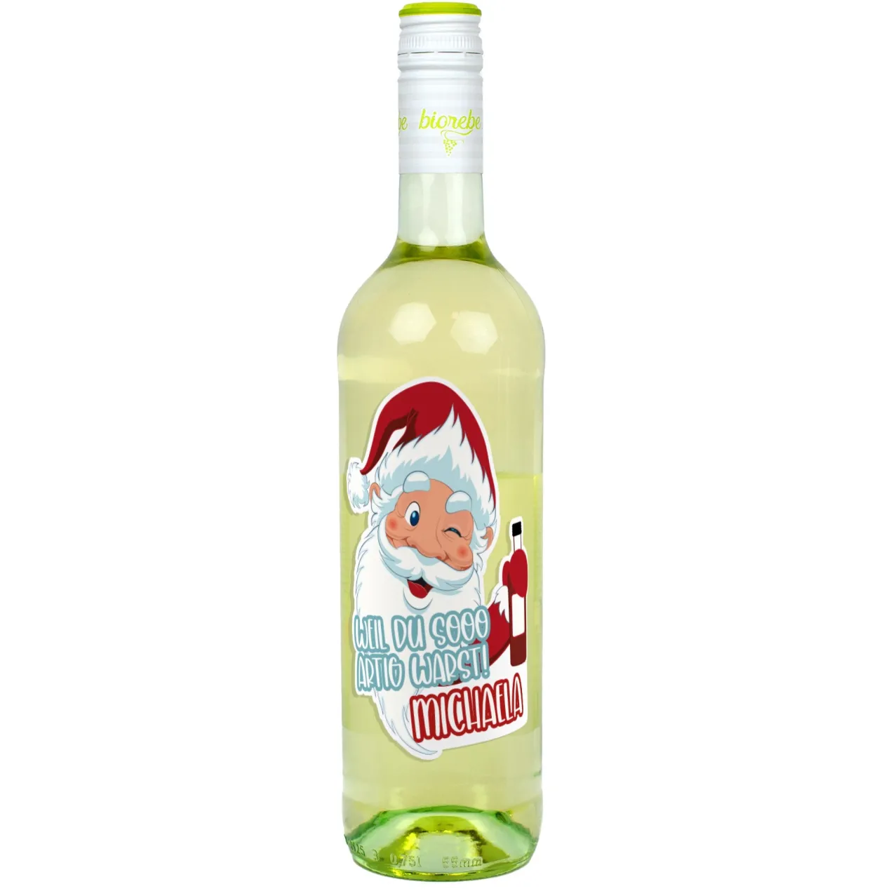 Weil du sooo artig warst! - Weinflasche zu Weihnachten mit Namensaufdruck | Biorebe Wein