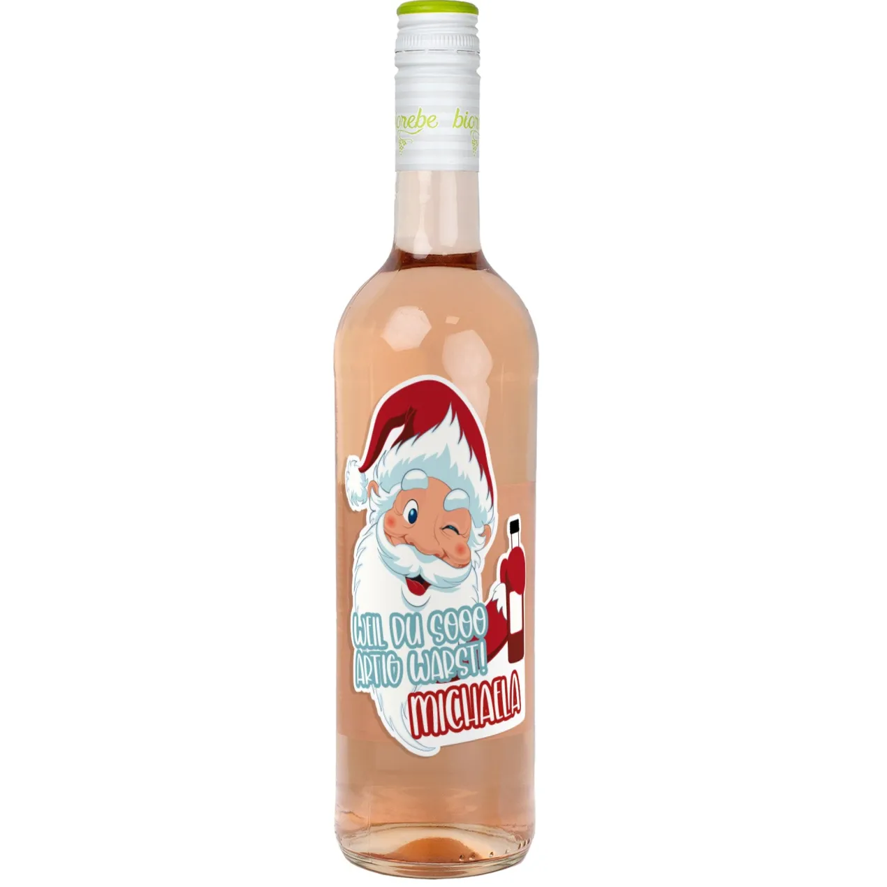 Weil du sooo artig warst! - Weinflasche zu Weihnachten mit Namensaufdruck | Biorebe Wein