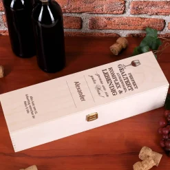 Wein - Geschenkbox für Weinkenner mit Aufdruck zum Geburtstag