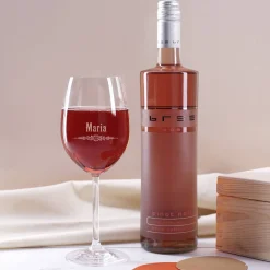 Wein-Geschenkset für die Oma mit Holzbox, Weinglas und BREE Weinflasche