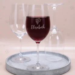 Wein-Geschenkset zu Weihnachten mit Biorebe Wein, Weinglas in festlicher Geschenkbox | 3 Sorten