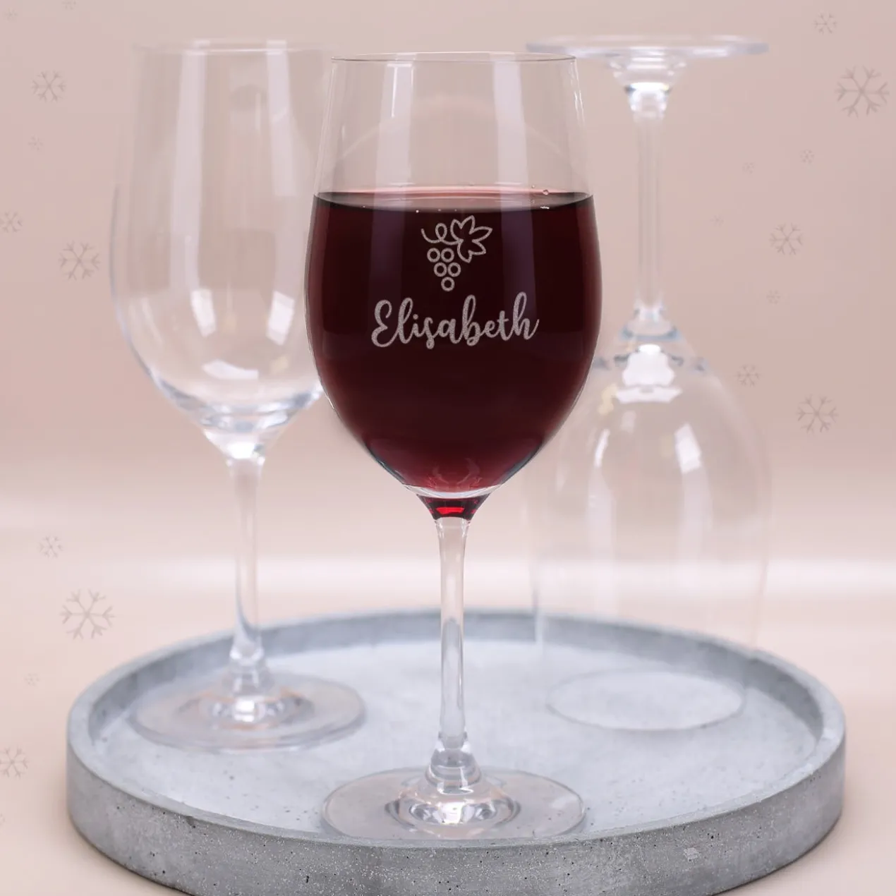 Wein-Geschenkset zu Weihnachten mit Biorebe Wein, Weinglas in festlicher Geschenkbox | 3 Sorten
