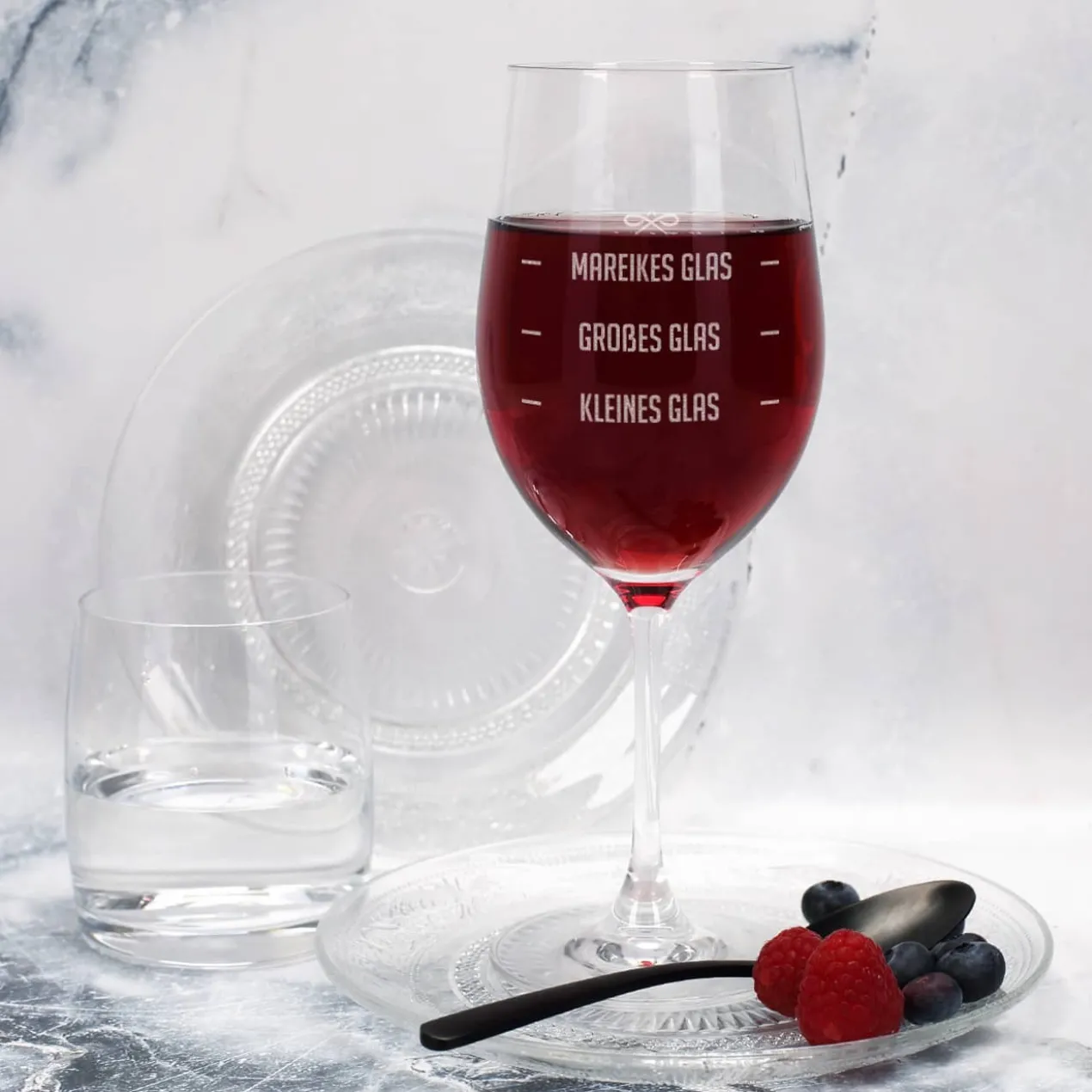 Weinglas - großes Glas, kleines Glas, Wunschtext
