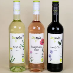 Weinhorn Geschenkset mit Weinglas und Biorebe Wein | Bienenfreundlich, Nachhaltig, Vegan