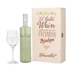 Weinset für die Liebsten mit Bree Weinflasche und Weinglas