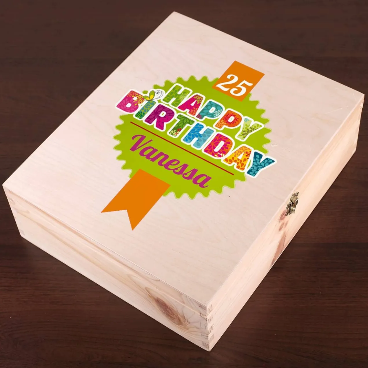 Weinset Happy Birthday in Holzbox mit Name und Alter