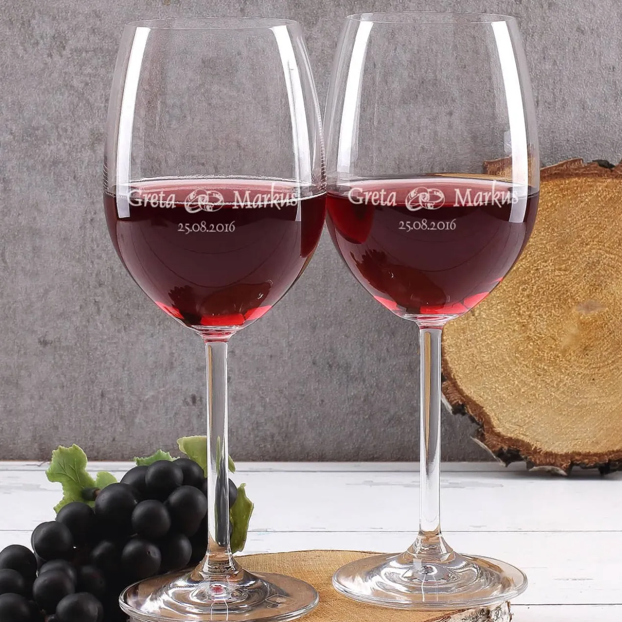 Weinset mit persönlicher Gravur zur Silberhochzeit