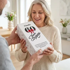 Weinset zum 60. Geburtstag mit graviertem Weinglas in Geschenkbox