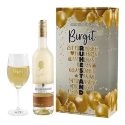 Weinset zum Ruhestand mit Maybachwein und graviertem Glas
