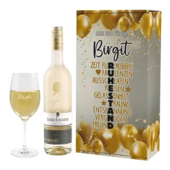 Weinset zum Ruhestand mit Maybachwein und graviertem Glas