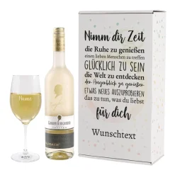 Weinset zur Rente - Nimm dir Zeit - mit Maybachwein und graviertem Glas