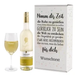Weinset zur Rente - Nimm dir Zeit - mit Maybachwein und graviertem Glas
