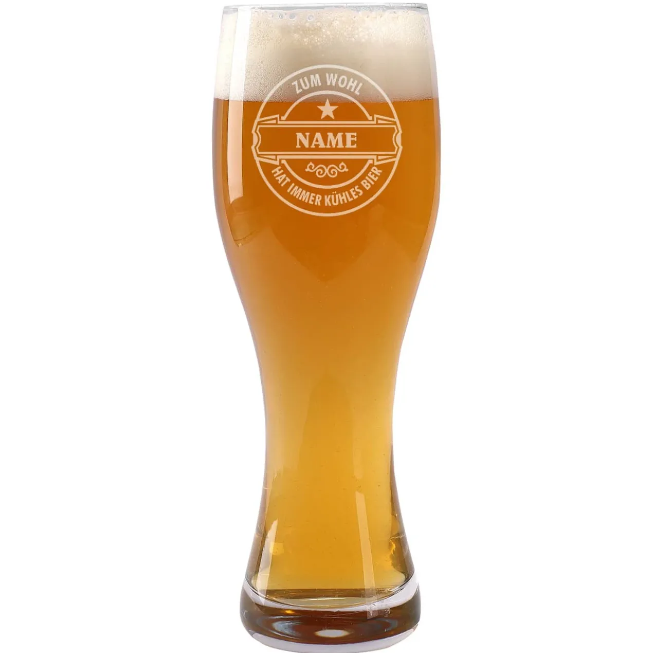 Weizenbierglas von Leonardo mit Wunschnamen - Zum Wohl - 2 Größen wählbar