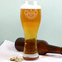 Weizenbierglas von Leonardo mit Wunschnamen - Zum Wohl - 2 Größen wählbar