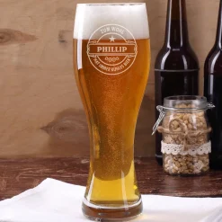 Weizenbierglas von Leonardo mit Wunschnamen - Zum Wohl - 2 Größen wählbar