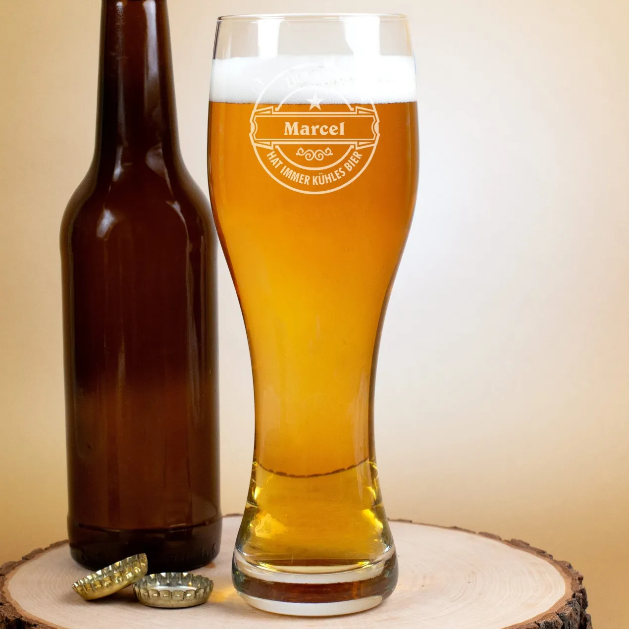 Weizenbierglas von Leonardo mit Wunschnamen - Zum Wohl - 2 Größen wählbar
