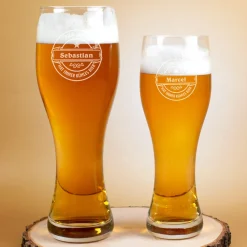 Weizenbierglas von Leonardo mit Wunschnamen - Zum Wohl - 2 Größen wählbar