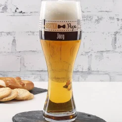 Weizenglas bedruckt mit dem Namen des Besten Papa