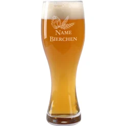 Weizenglas Bierchen mit Ihrem Wunschnamen in zwei Größen