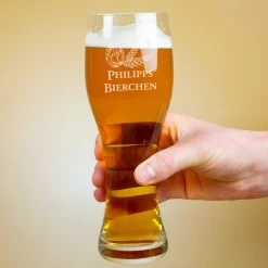 Weizenglas Bierchen mit Ihrem Wunschnamen in zwei Größen