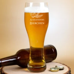 Weizenglas Bierchen mit Ihrem Wunschnamen in zwei Größen