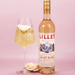 Weltbeste Mama - Lillet Geschenkset mit Weinglas und blumigen Frühlingsmotiv