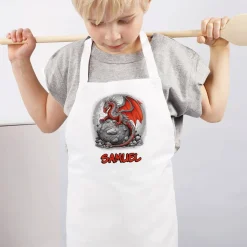 Werkenschürze mit rotem Drache und Name