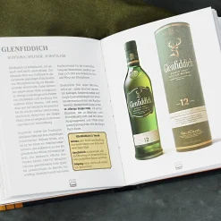 Whiskybox mit 4 Whiskygläsern und Buch über Whiskys