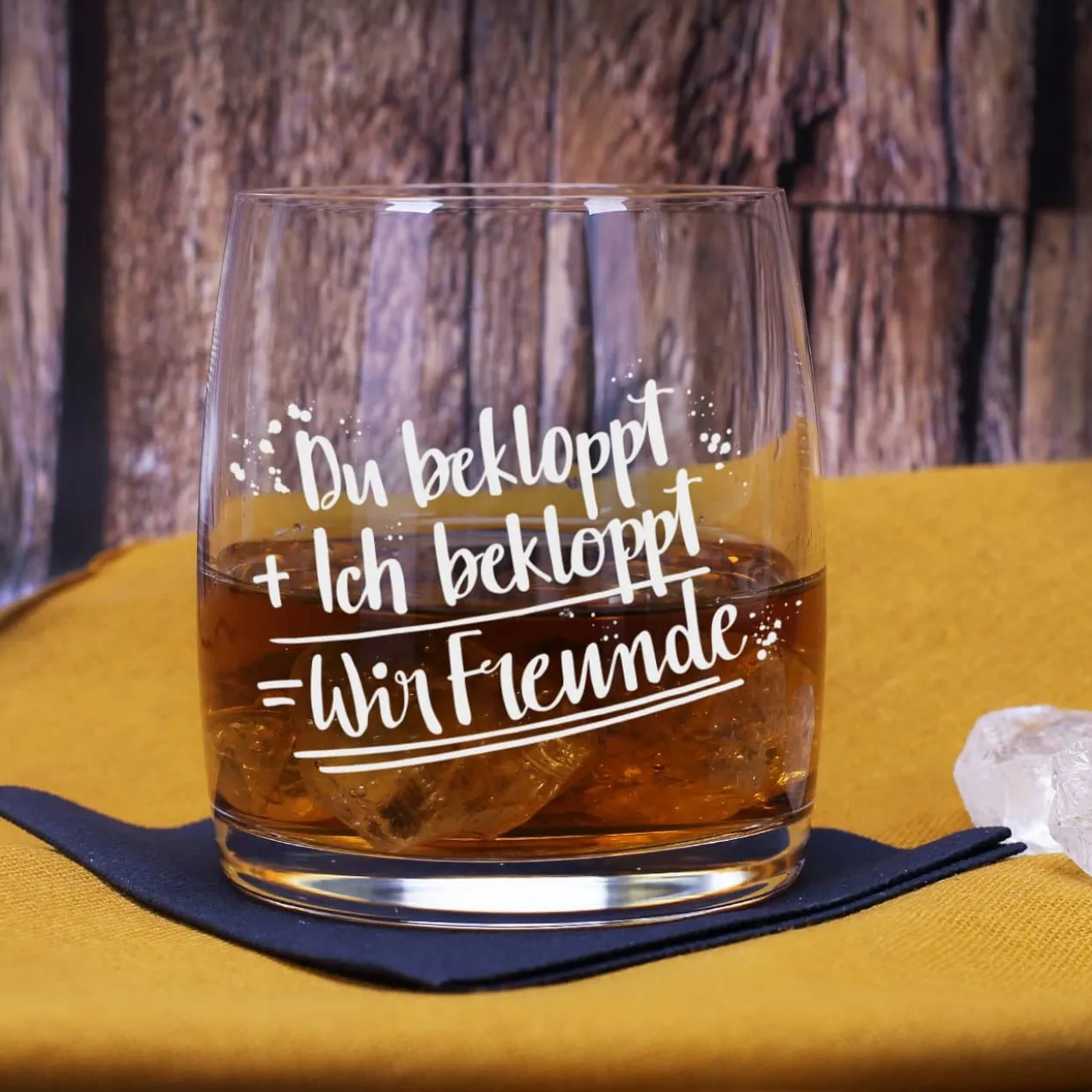 Whisky-Geschenkset für Freunde mit Humor - Whiskyglas mit Bowmore Whisky