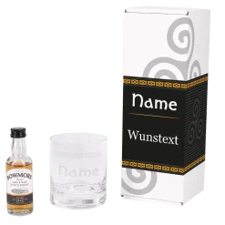 Whisky Geschenk-Set mit Ardbeg 10 Miniatur-Flasche und graviertem Glas