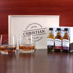 Whisky Geschenkset mit 2 Gläsern und 3 Flaschen Bowmore Whisky