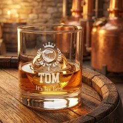 Whisky Glas für Golfer personalisiert mit Gravur | 320 ml Whiskeyglas mit Golf Motiv