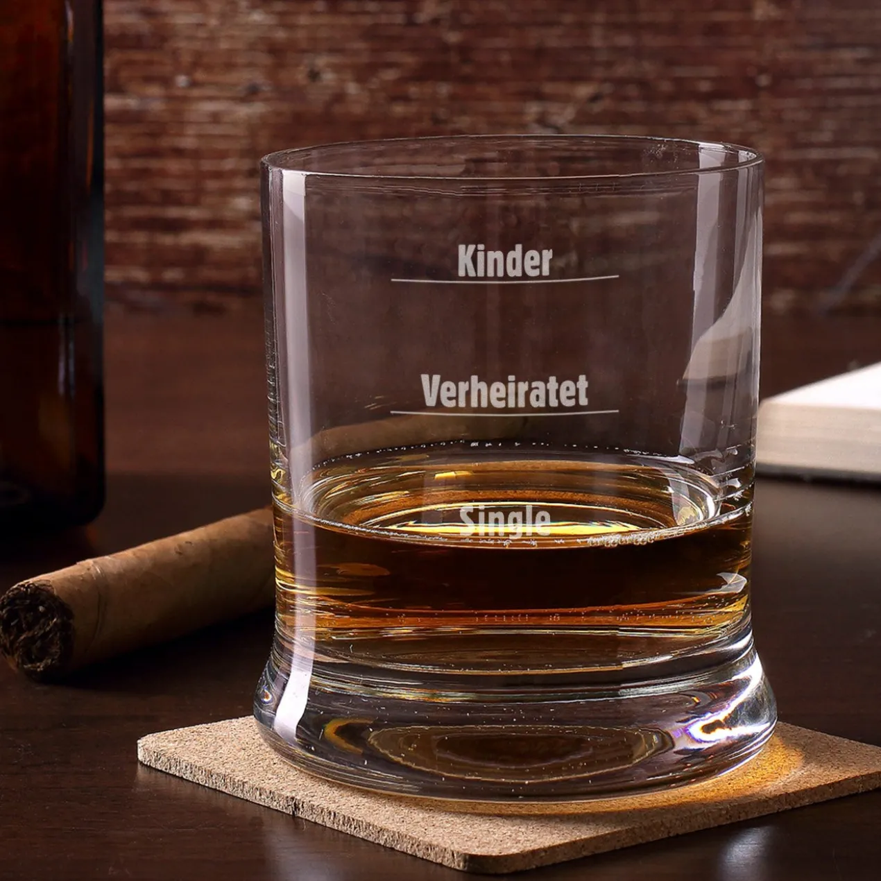 Whiskyglas Kinder, Verheiratet, Single