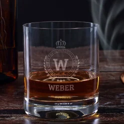 Whiskyglas mit Monogramm und Name