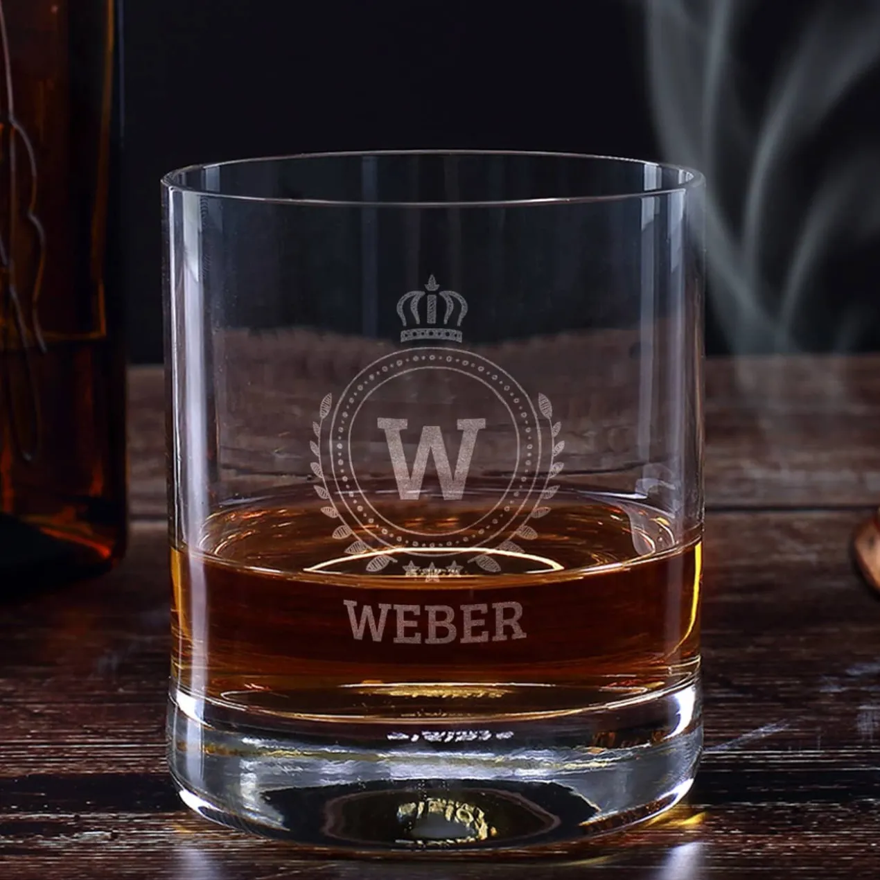 Whiskyglas mit Monogramm und Name