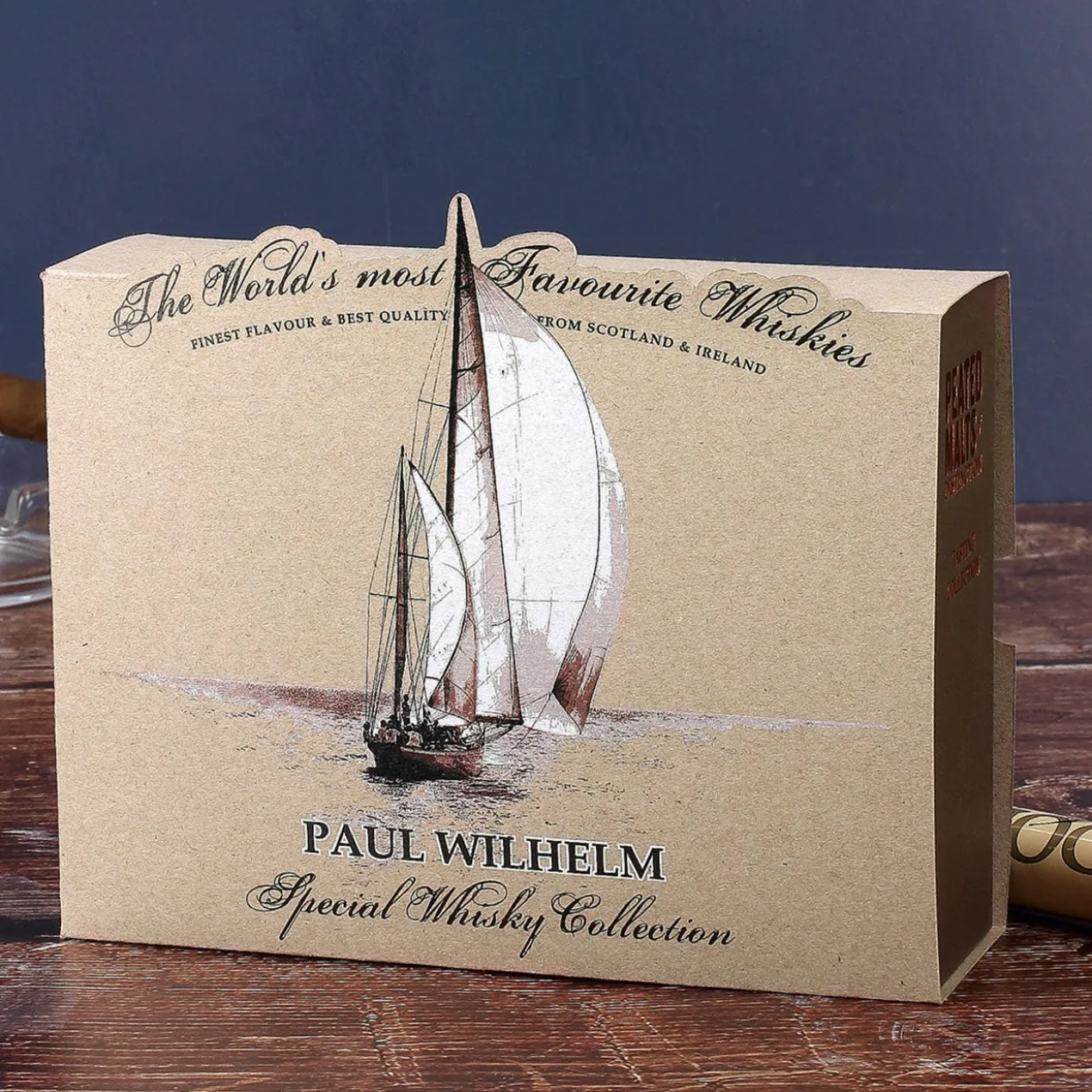 Whisky Tasting Collection in edler Verpackung bedruckt mit Wunschname