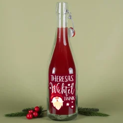 Wichteltrunk - 0,75 L Schnapsflasche für selbstgemachten Schnaps mit persönlichem Etikett