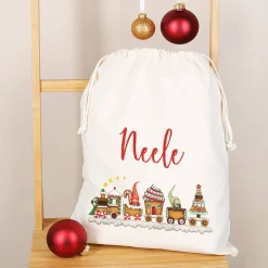Wichtel Weihnachtszug - Geschenksack in 3 verschiedenen Größen