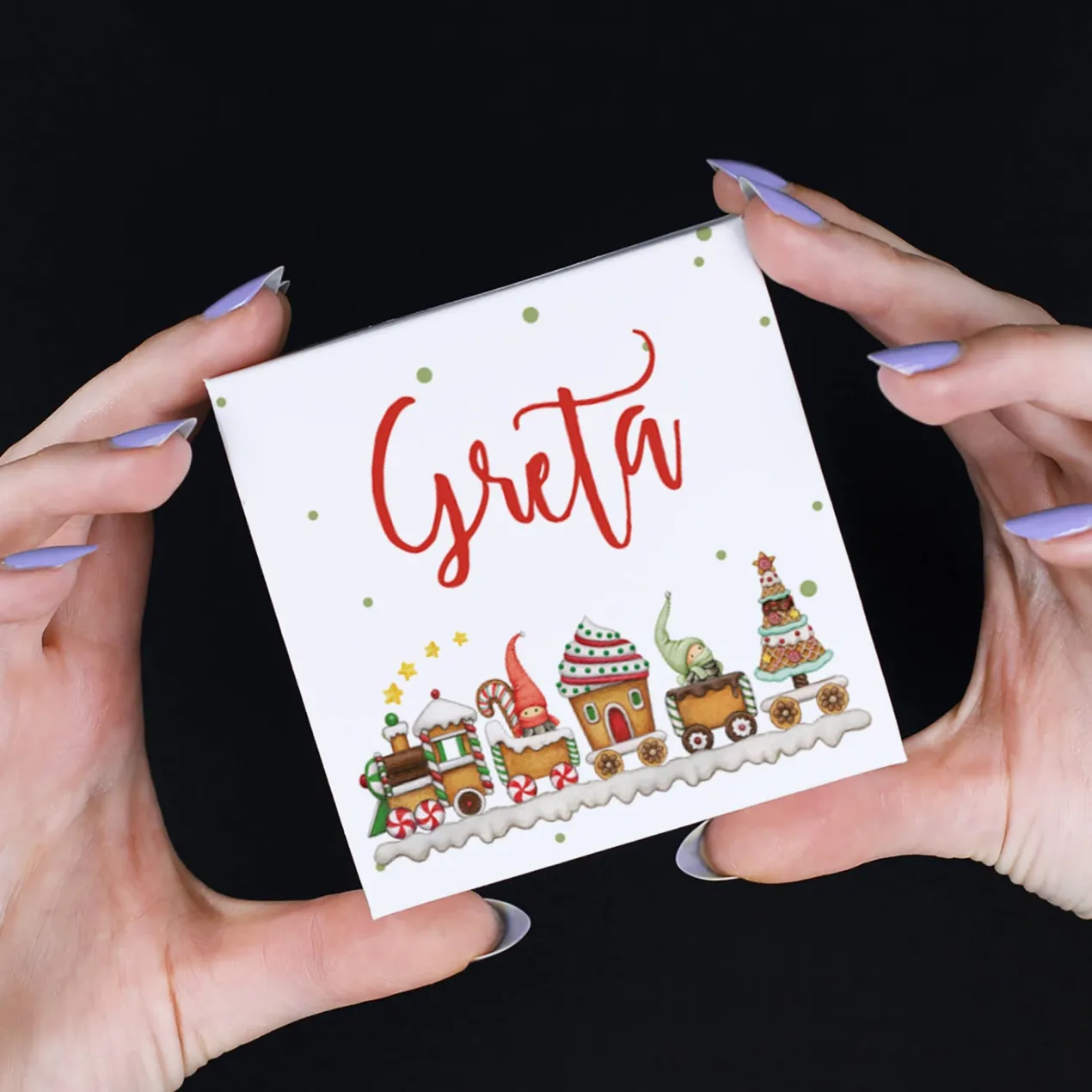 Wichtel Weihnachtszug - 4 Lindorkugeln in persönlicher Verpackung - mit Name