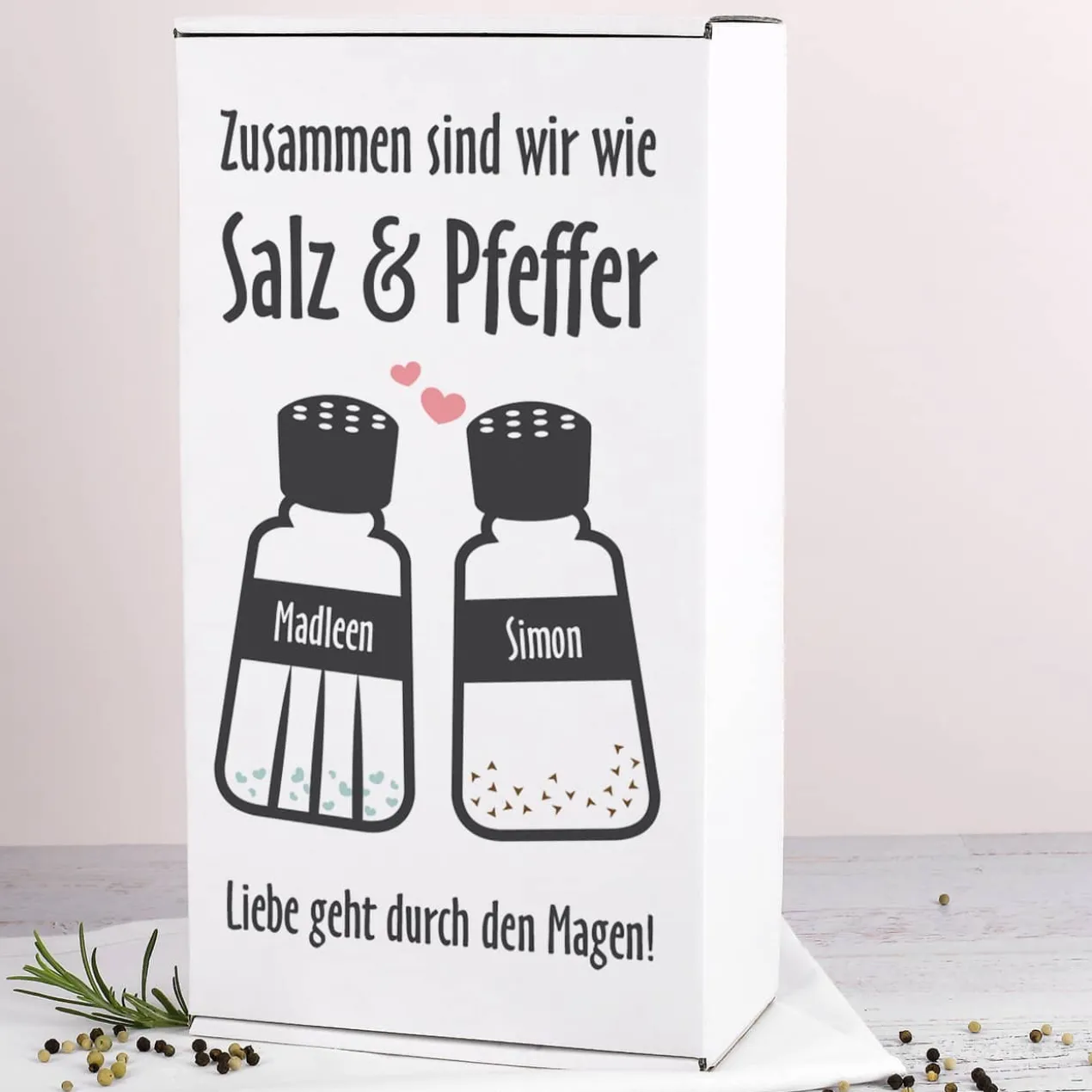Wie Salz & Pfeffer - WMF Gewürzstreuer in persönlicher Geschenkbox