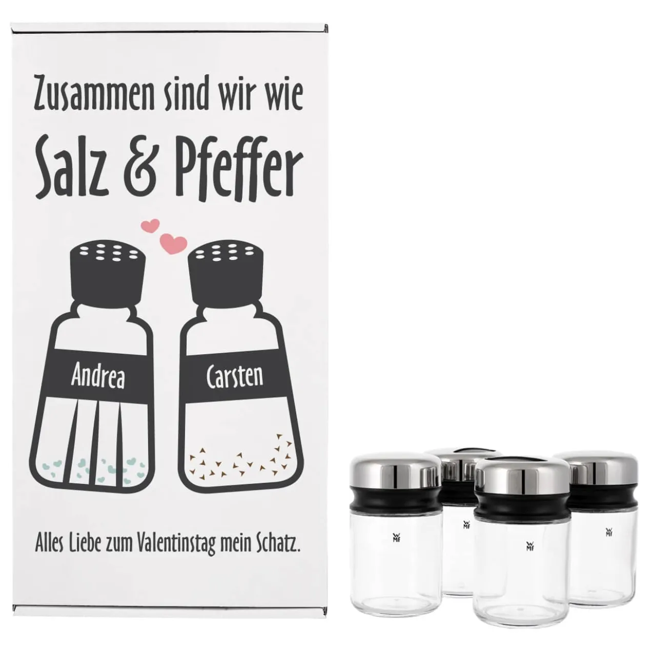 Wie Salz & Pfeffer - WMF Gewürzstreuer in persönlicher Geschenkbox
