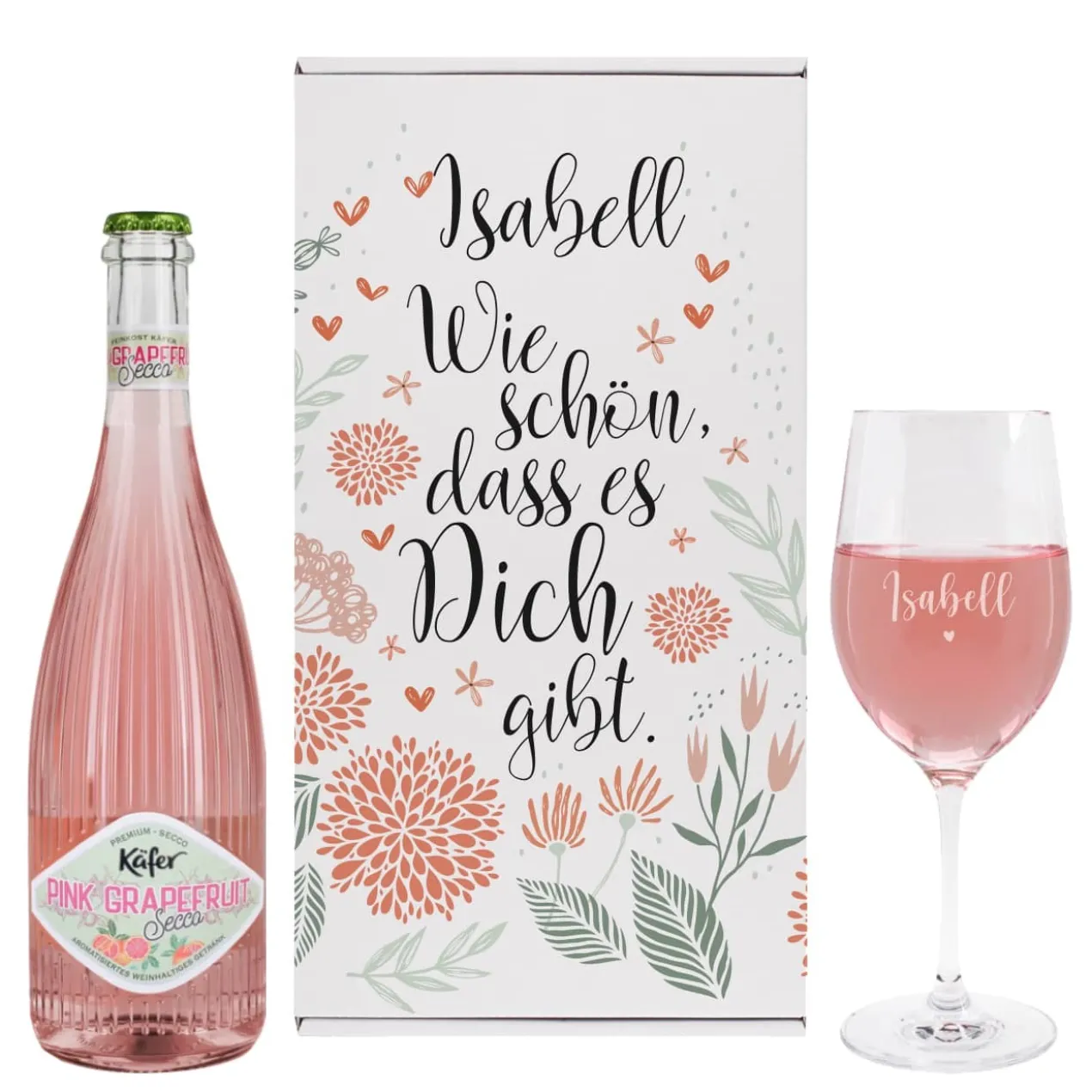 Wie schön, dass es Dich gibt. - Fruchtsecco Geschenkset in zwei Varianten